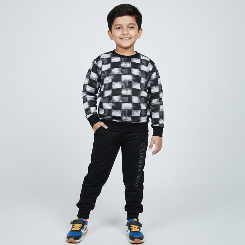 ست تی‌شرت آستین بلند و شلوار راحتی پسرانه چیندکا مدل 1007