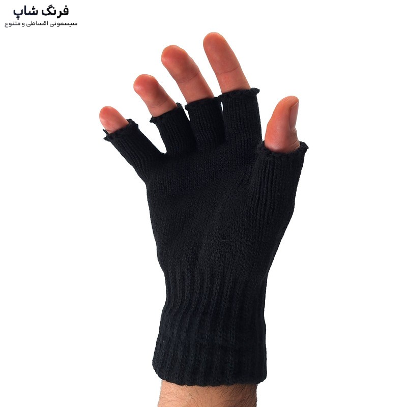 دستکش بافتنی پسرانه نیم انگشتی