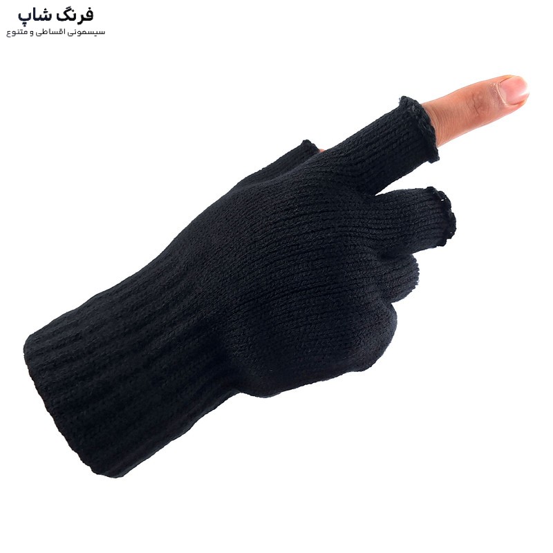 دستکش بافتنی پسرانه نیم انگشتی