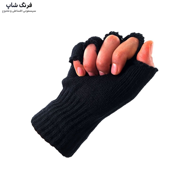دستکش بافتنی پسرانه نیم انگشتی