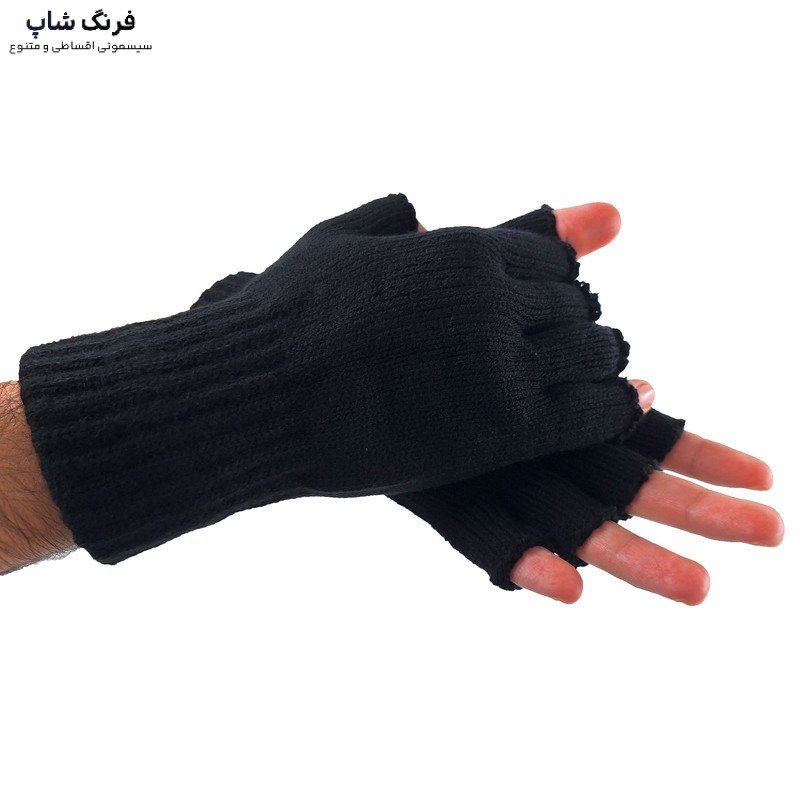 دستکش بافتنی پسرانه نیم انگشتی