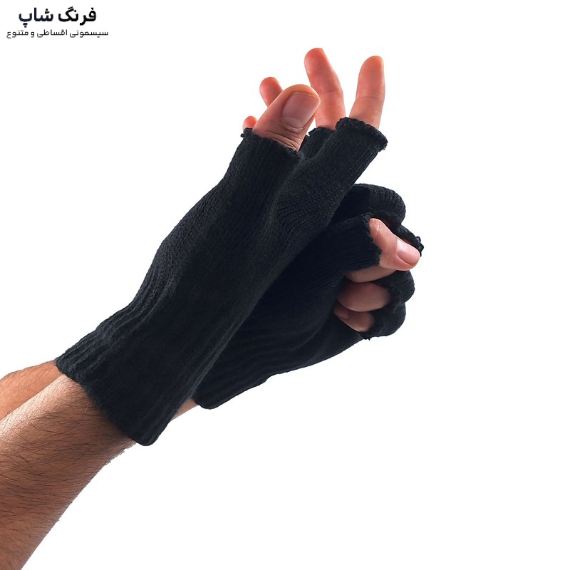 دستکش بافتنی پسرانه نیم انگشتی