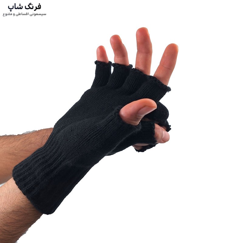 دستکش بافتنی پسرانه نیم انگشتی